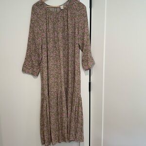 H&M drop waist, long sleeve, maxi dress